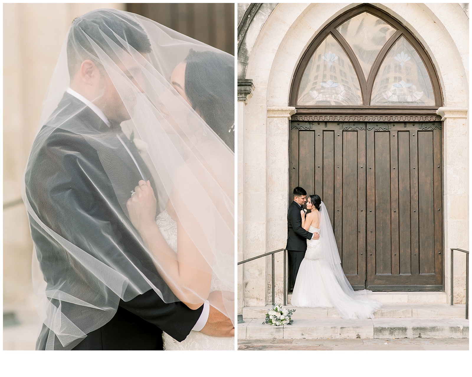 Classic and elegant portraits of bride and groom for A San Fernando Cathedral Wedding in San Antonio, TX | Monica Roberts Photography | www.monicaroberts.com | San Antonio Wedding Photographer