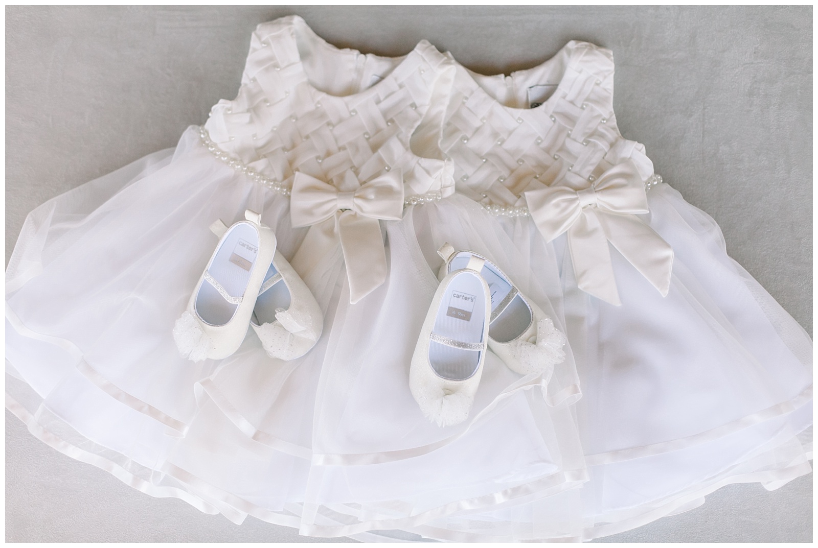 Sweet dresses for the bride and groom's two babies for a Romantic Wedding at The Allen Farmhaus in New Braunfels, TX | San Antonio-Maui-Destination Wedding Photographer | Monica Roberts Photography | www.monicaroberts.com