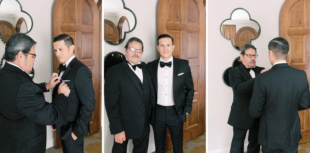 Groom with his Dad for a wedding at the Jack Guenther Pavilion at the Briscoe in San Antonio with Monica Roberts Photography - https://monicaroberts.com/