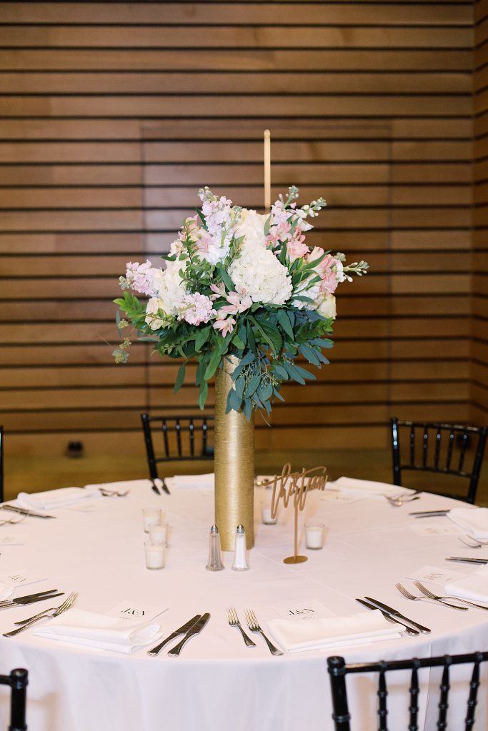 wedding reception table details for a wedding at the Jack Guenther Pavilion at the Briscoe in San Antonio with Monica Roberts Photography - https://monicaroberts.com/