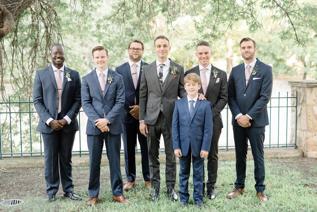 groom with his groomsmen for a gorgeous outdoor garden wedding at The Guenther House in San Antonio, TX | Monica Roberts Photography | www.monicaroberts.com