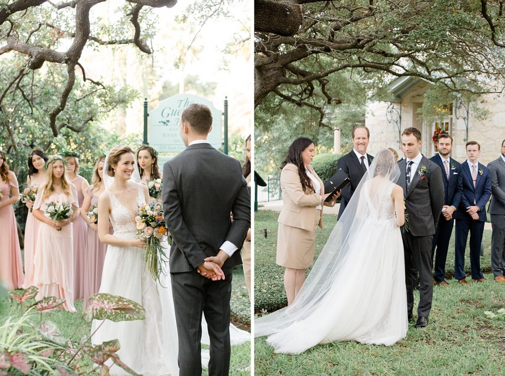 ceremony for bride and groom for a gorgeous outdoor garden wedding at The Guenther House in San Antonio, TX | Monica Roberts Photography | www.monicaroberts.com