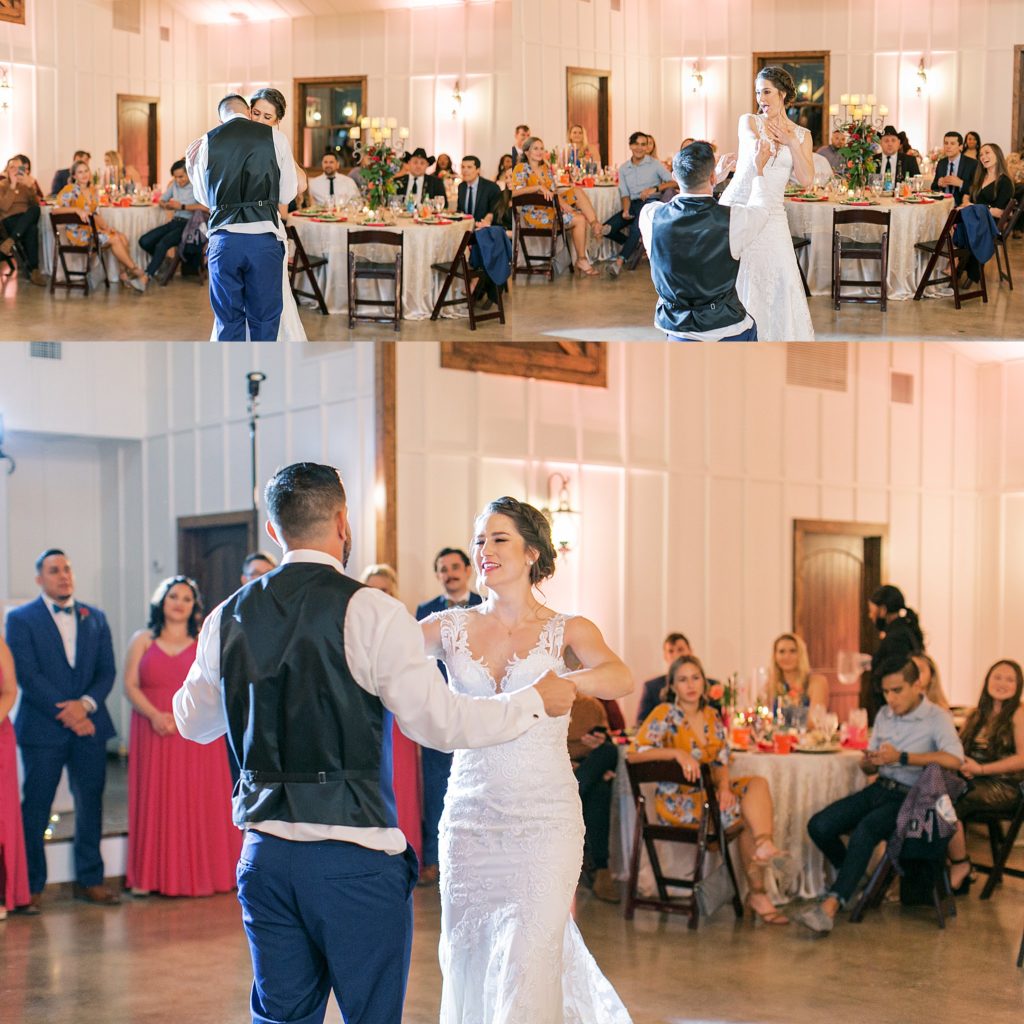 couples fun first dance for A Colorful and Fun Wedding at Western Sky in San Antonio, TX with Monica Roberts Photography www.monicaroberts.com