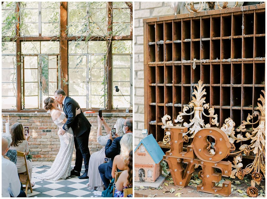 Couple shares first kiss Monica Roberts Photography Wedding Photographer in Washington D.C.