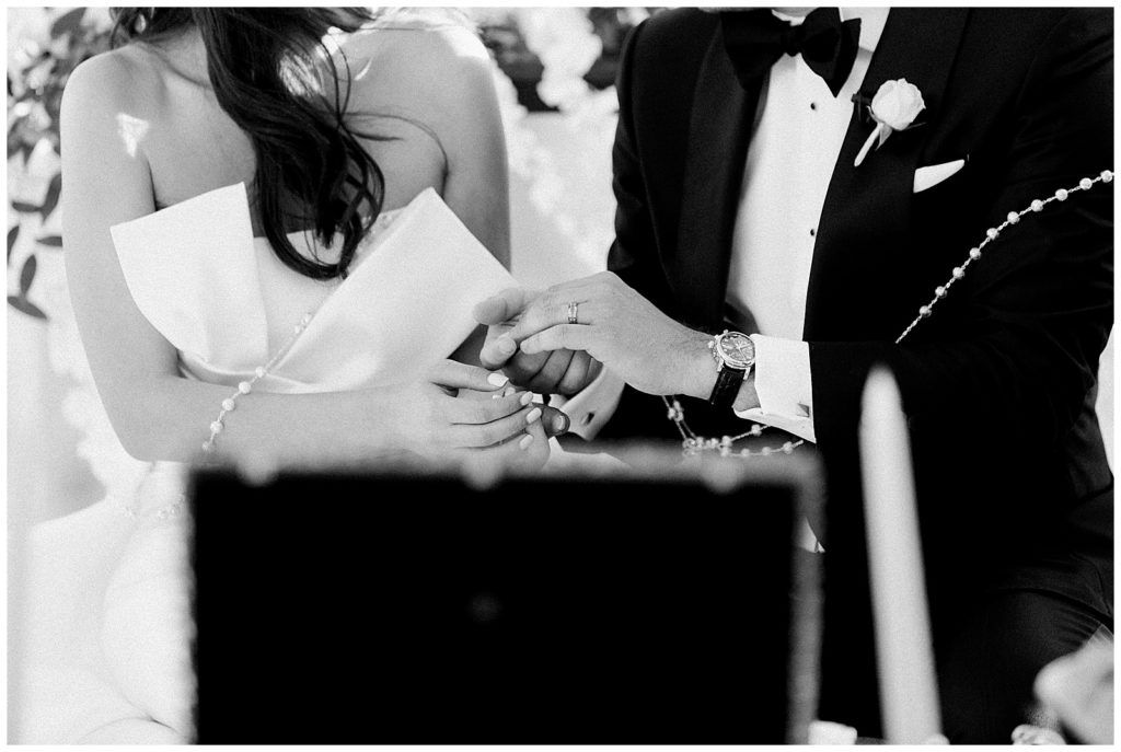couple holds hands for a romantic wedding at the Thompson Hotel in Richmond Virginia with Monica Roberts Photography monicaroberts.com 