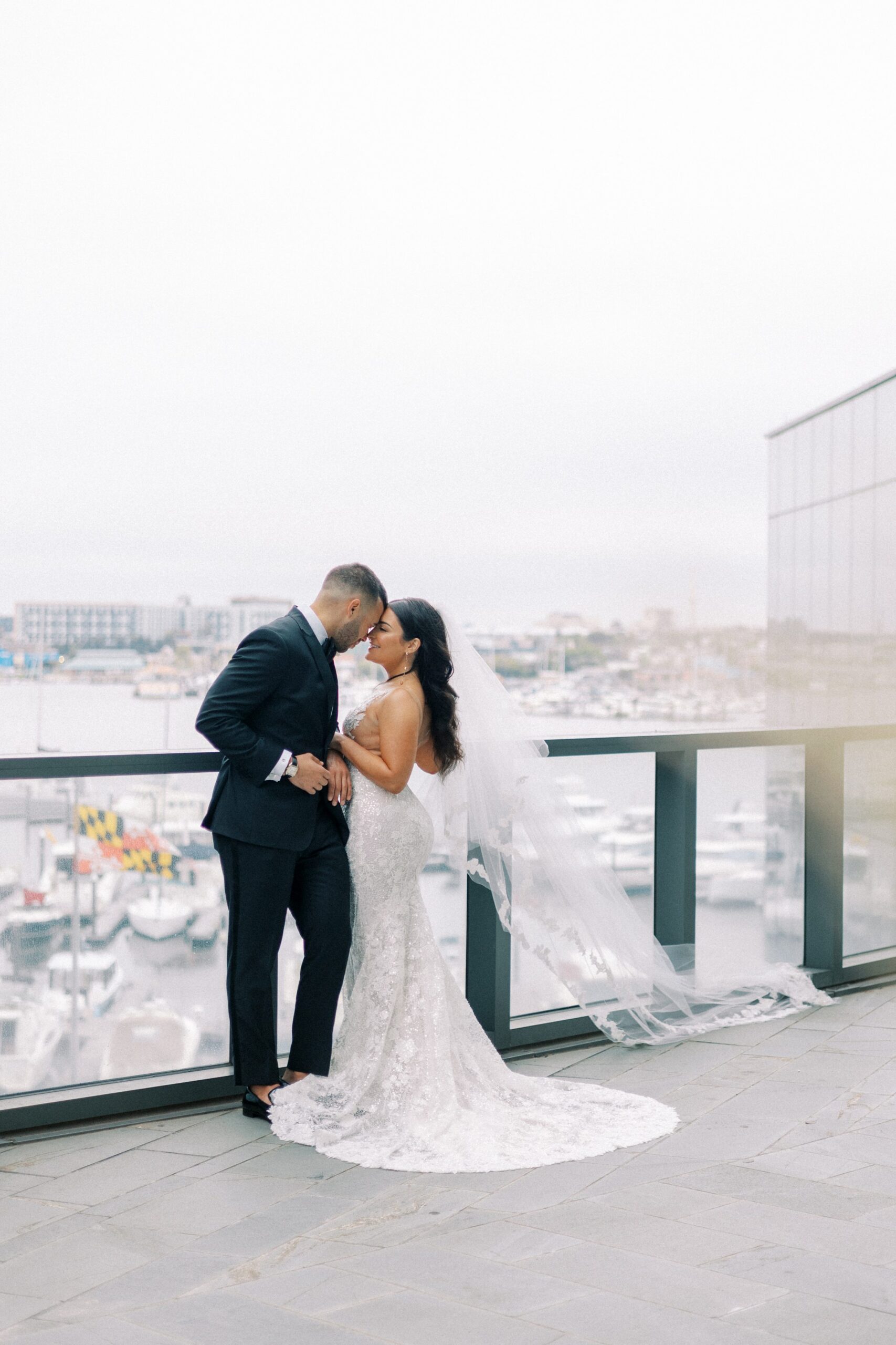 Bride and Groom Exchanging Vows at Four Seasons Baltimore, Drake Inspired Wedding at Four Seasons Baltimore: Capturing Romance and Intrigue