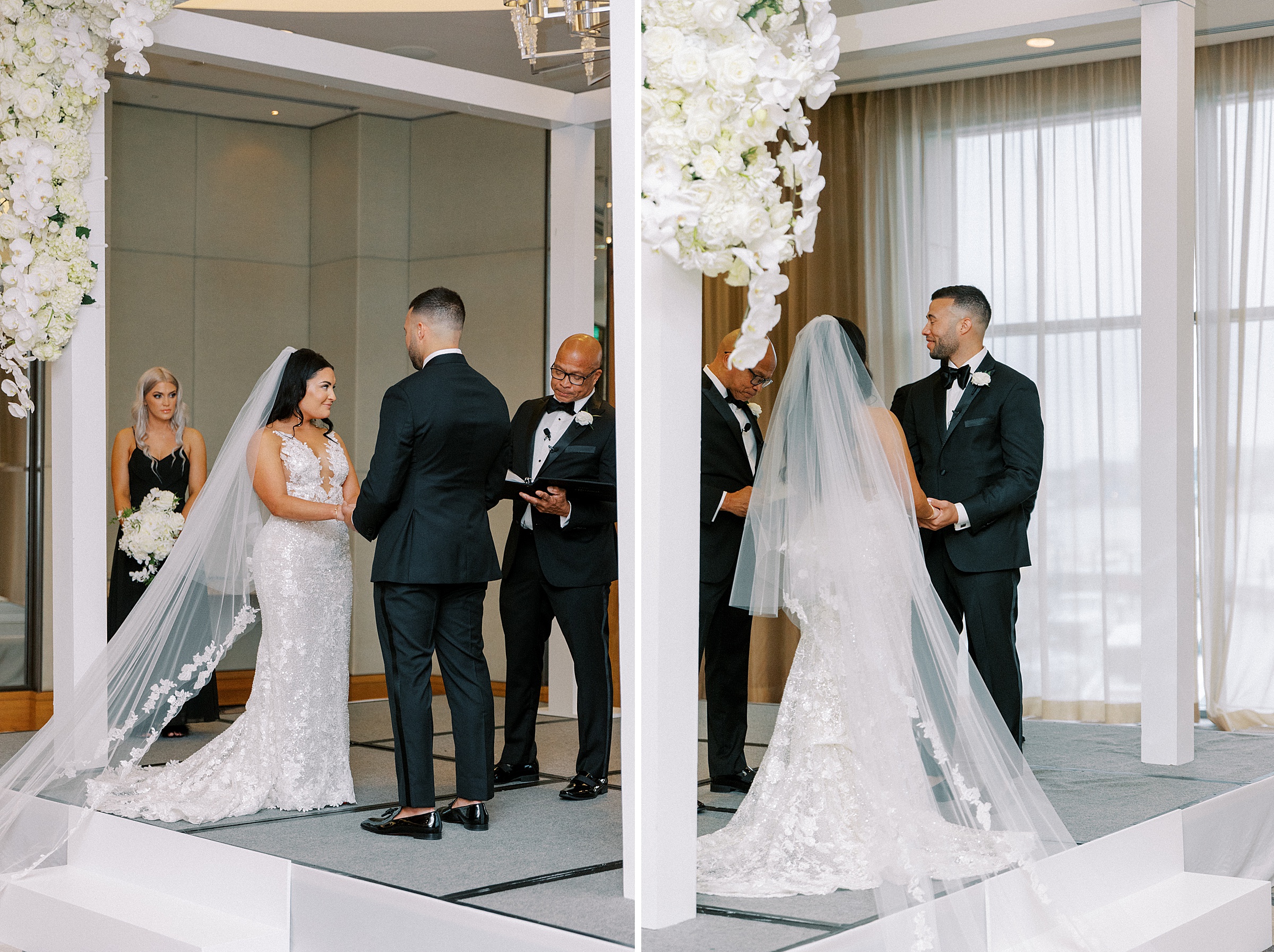 Bride and Groom Exchanging Vows at Four Seasons Baltimore